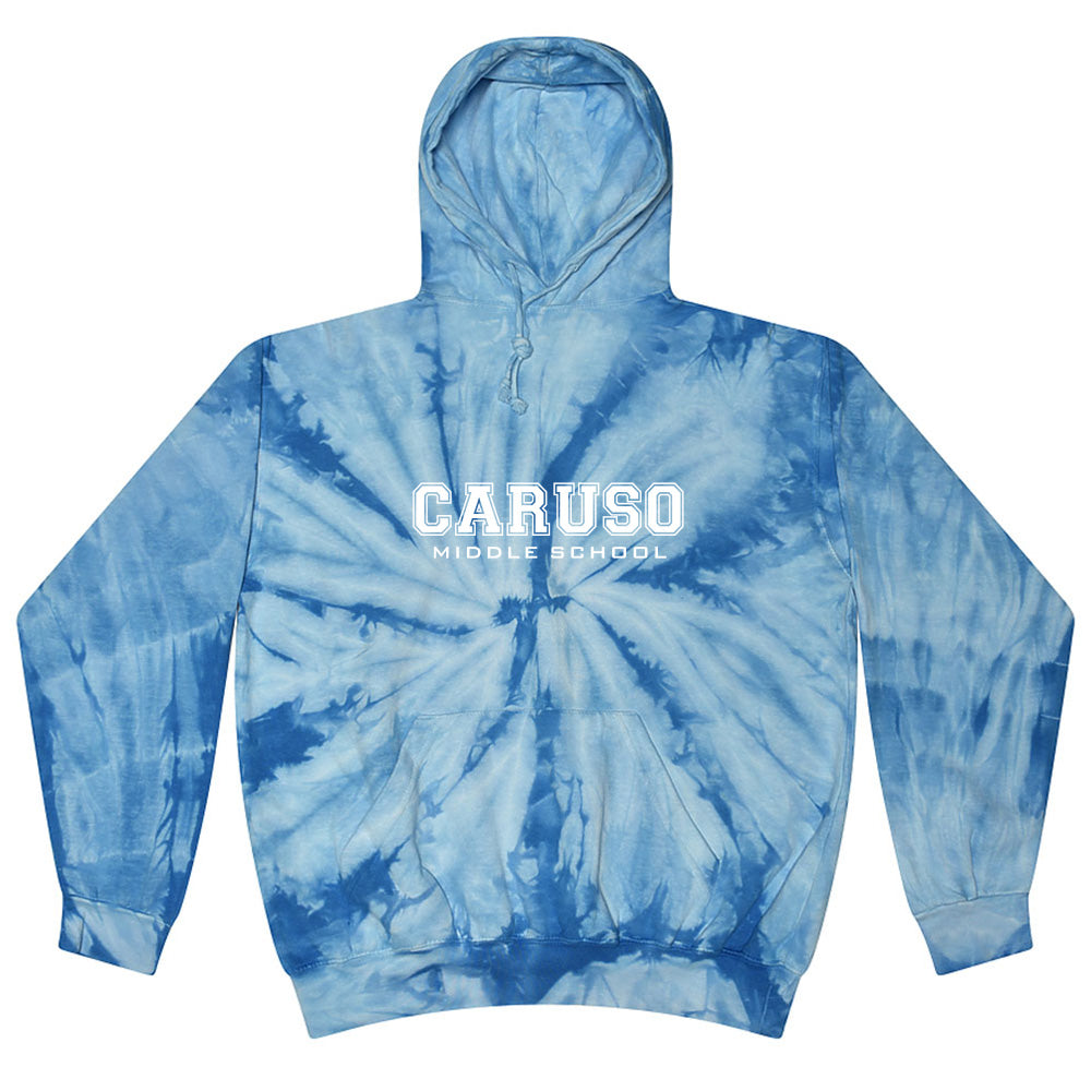 CARUSO COLLEGIATE UNISEX TIE DYE HOODIE ~ CARUSO MIDDLE SCHOOL ~ youth & adult ~ classic fit