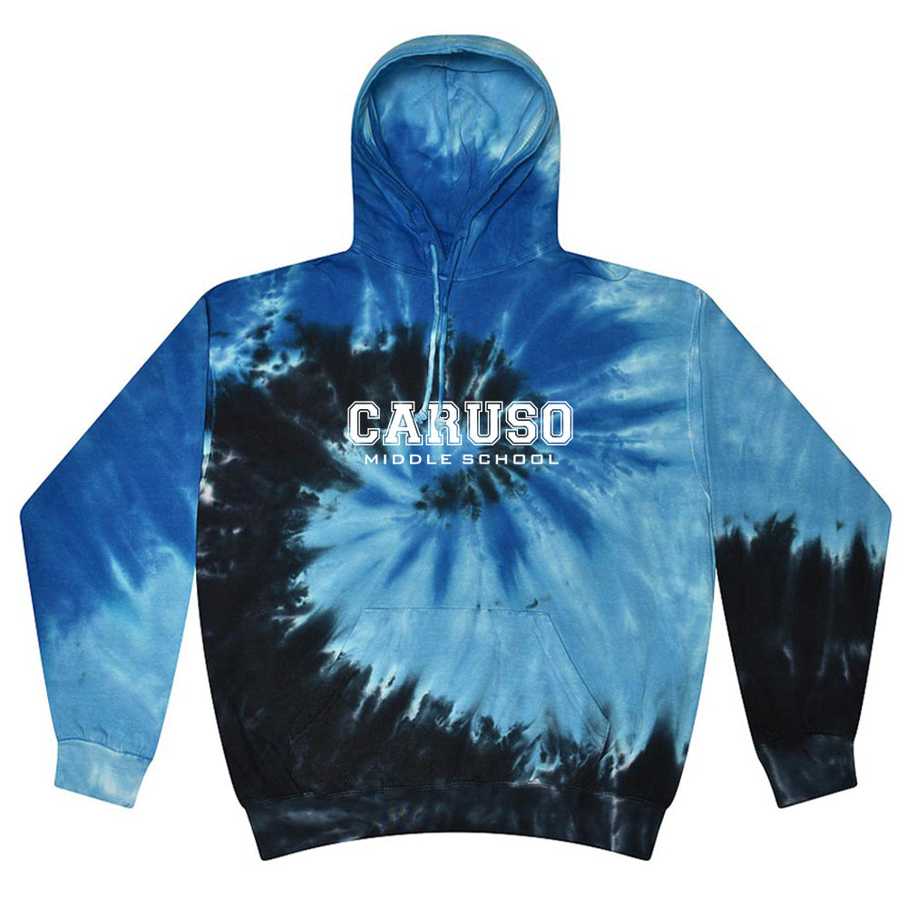 CARUSO COLLEGIATE UNISEX TIE DYE HOODIE ~ CARUSO MIDDLE SCHOOL ~ youth & adult ~ classic fit