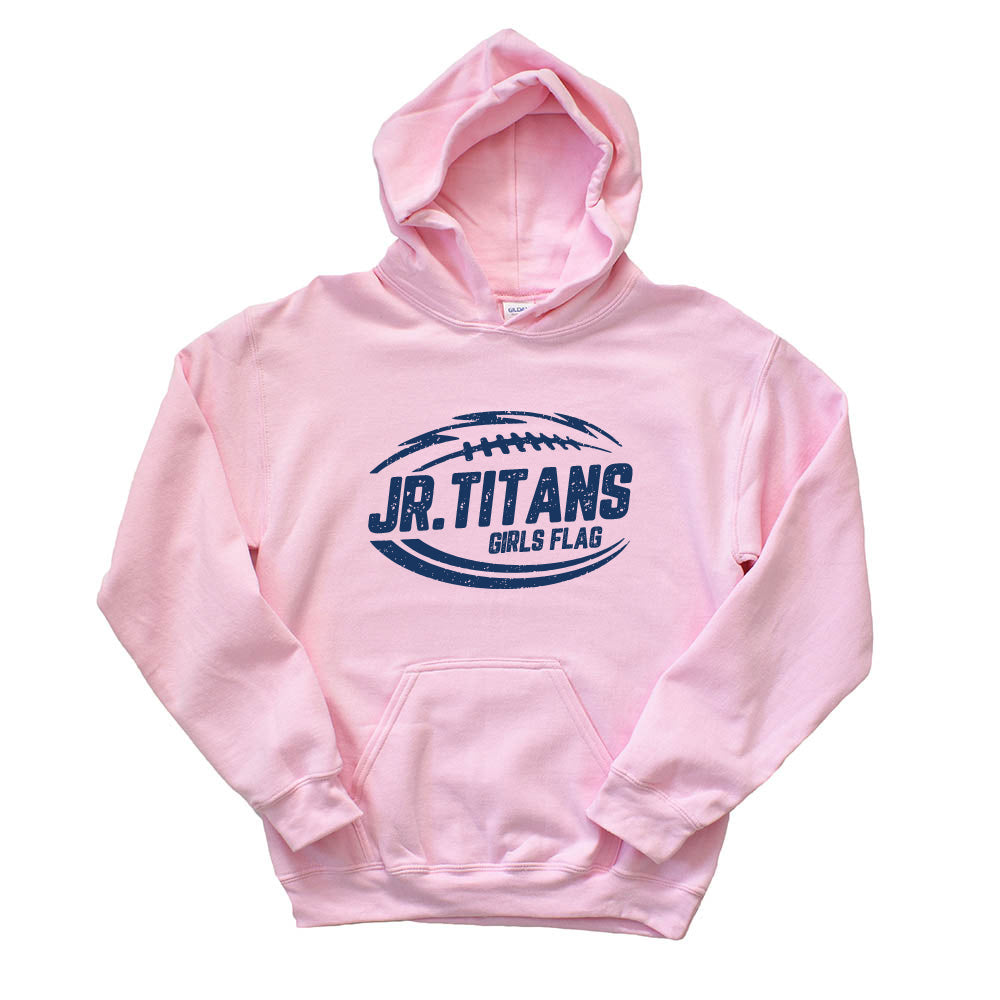 JR. TITANS GIRLS FLAG HOODIE ~ JR. TITANS FOOTBALL ~ youth & adult ~ classic fit