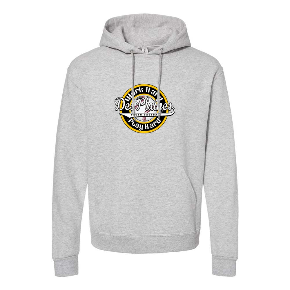DES PLAINES BASEBALL WORK HARD HOODIE ~ DES PLAINES BASEBALL ~ jerzees nublend hoodie ~ youth & adult ~ classic unisex fit