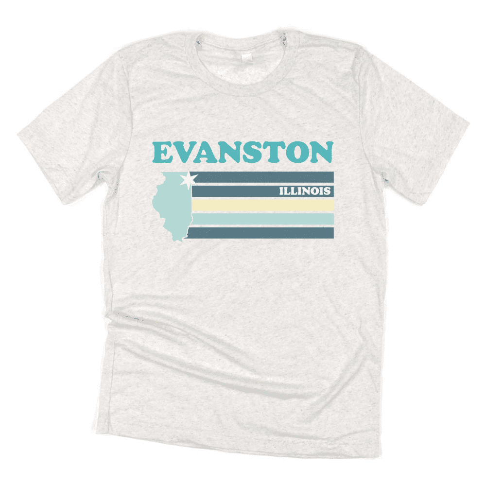 EVANSTON, IL - RETRO COLORWAY - TRIBLEND TEE