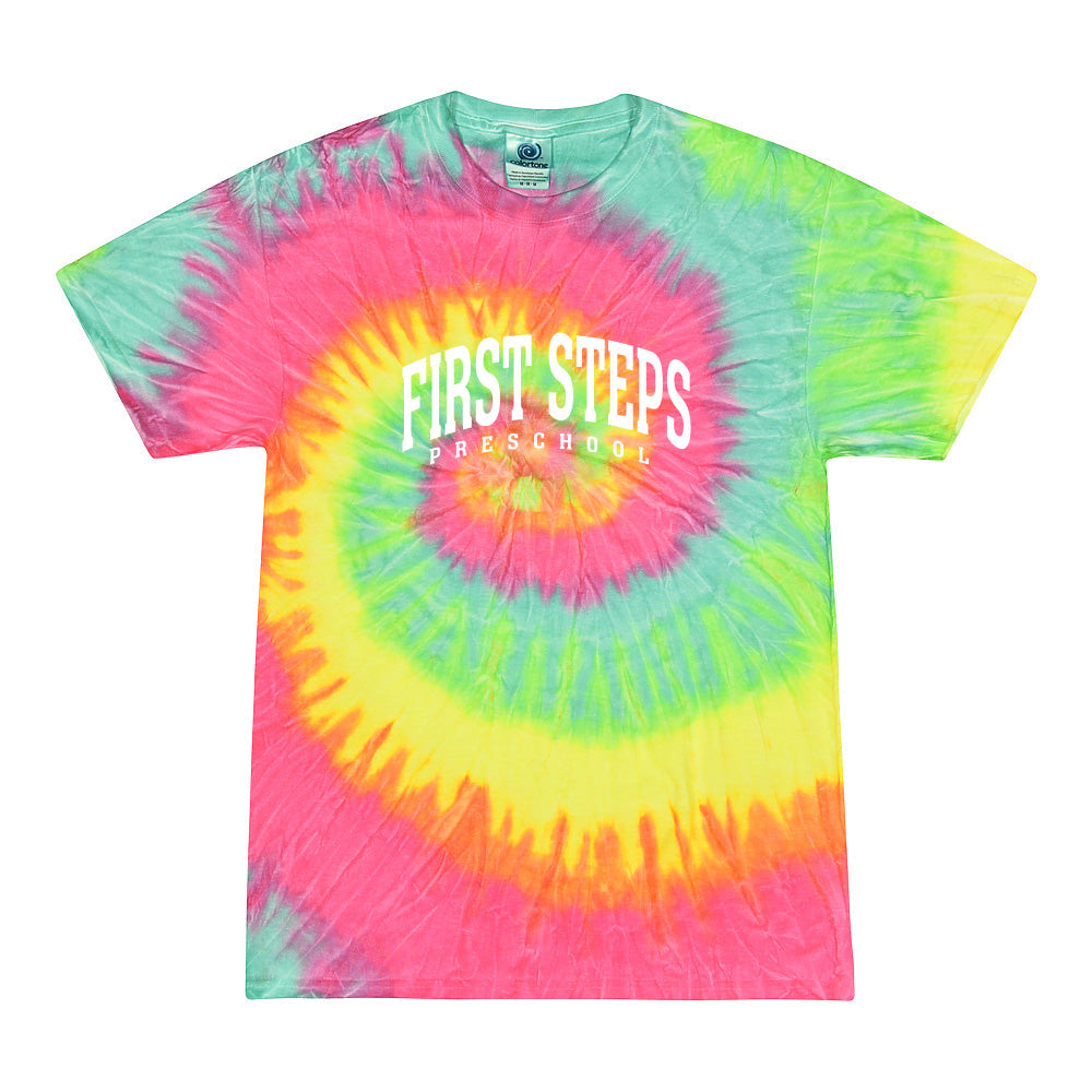 FIRST STEPS PRESCHOOL TIE DYE UNISEX COTTON TEE ~ classic fit
