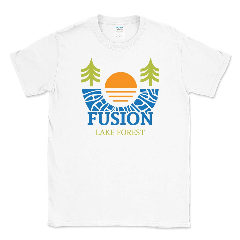 SUNSET UNISEX COTTON SOFTSTYLE TEE ~ FUSION ACADEMY LAKE FOREST ~ classic fit
