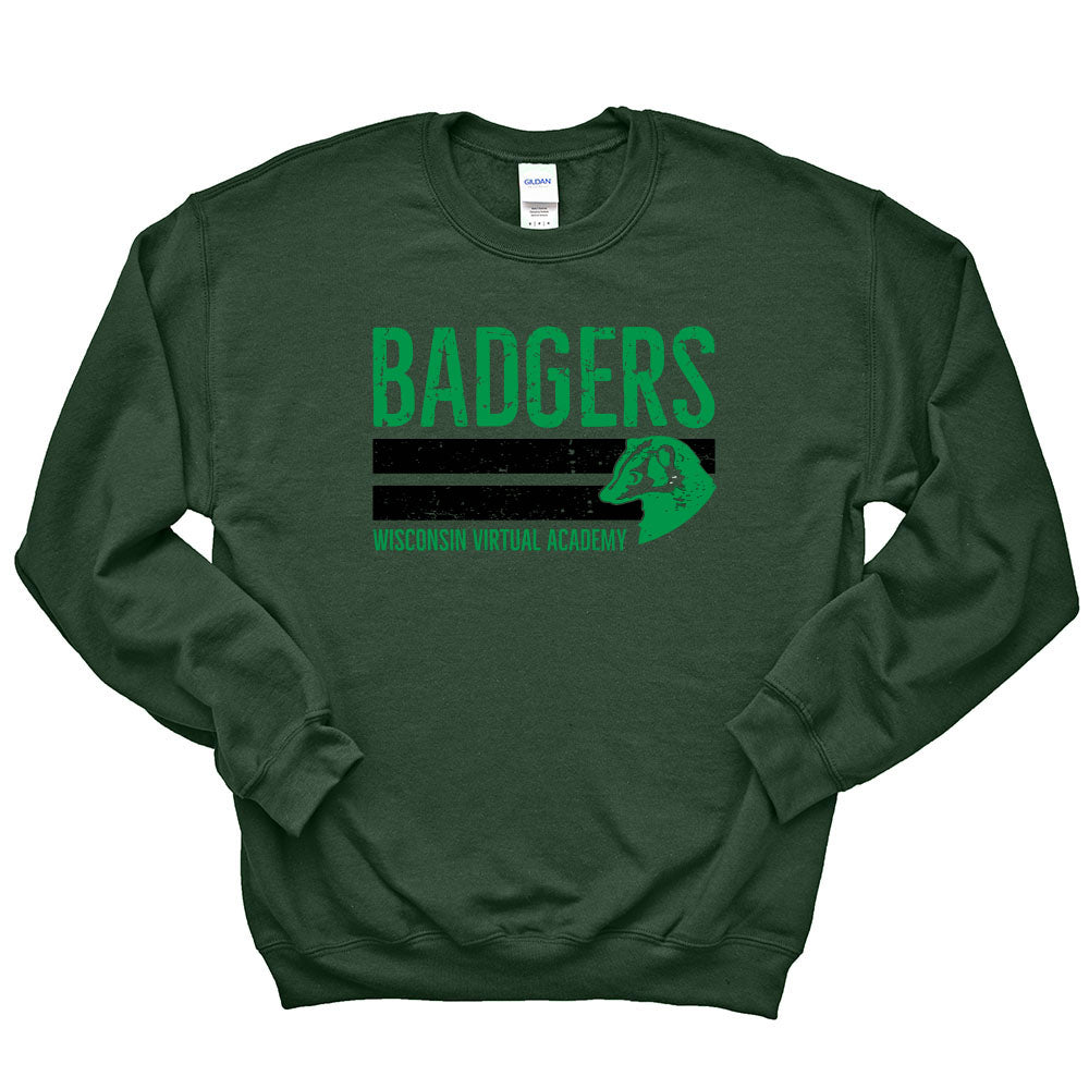 BADGER MASCOT SWEATSHIRT ~ WISCONSIN VIRTUAL ACADEMY ~ youth & adult ~ classic unisex fit
