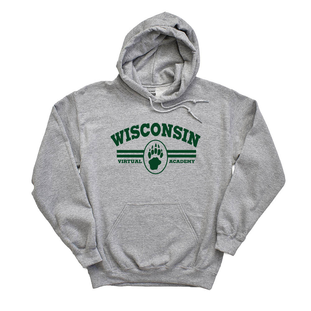 BADGER PAW HOODIE ~ WISCONSIN VIRTUAL ACADEMY ~ youth & adult ~ classic unisex fit