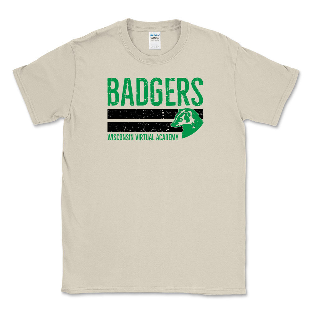 WISCONSIN VIRTUAL ACADEMY BADGERS TEE youth and adult classic unisex fit
