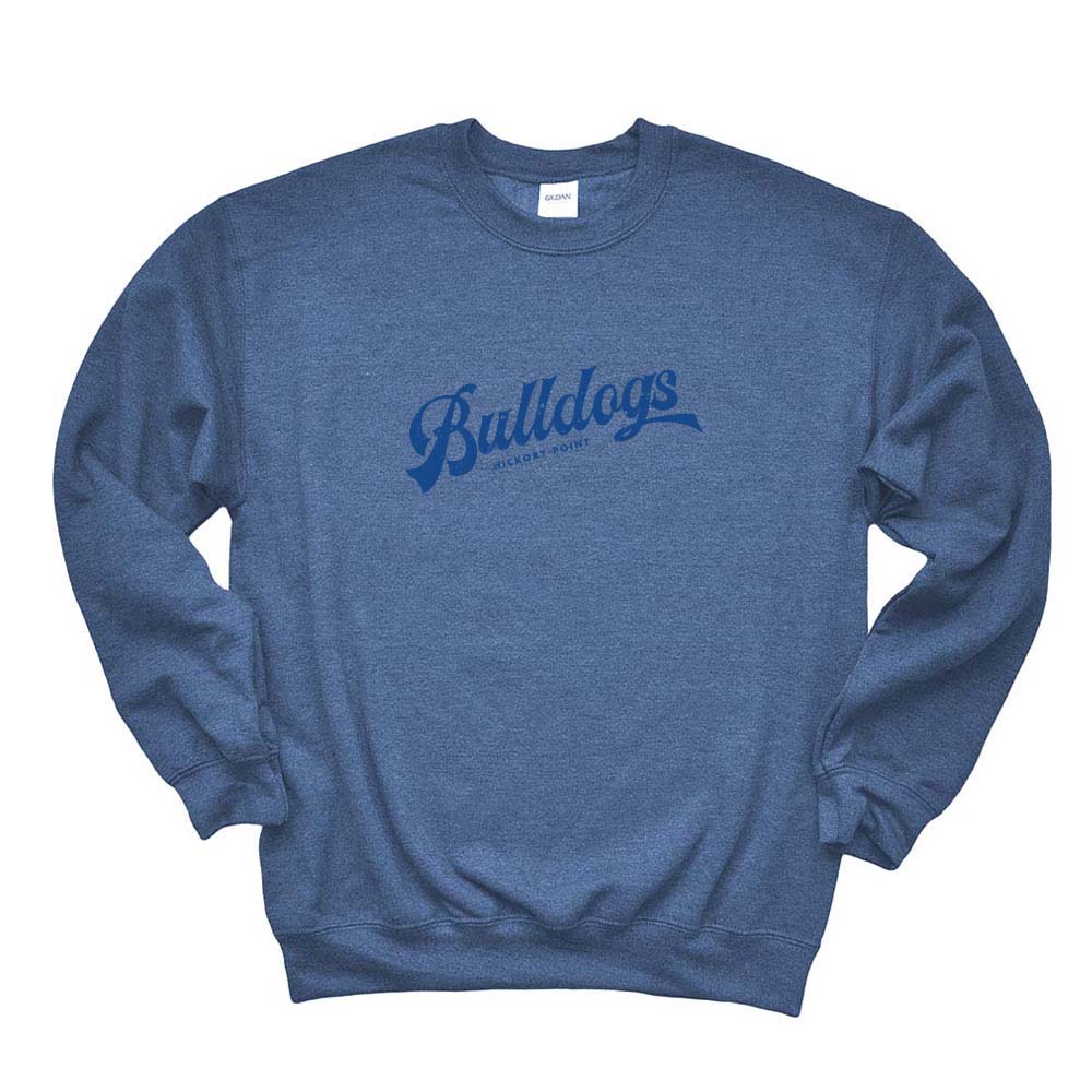 BULLDOGS RETRO SCRIPT SWEATSHIRT ~ HICKORY POINT ELEMENTARY SCHOOL ~ toddler, youth & adult ~ classic unisex fit