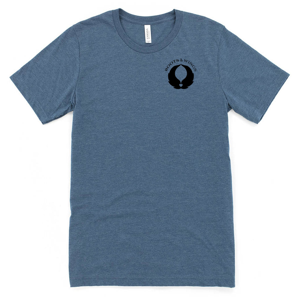 ROOTS & WINGS YOUTH HEATHER TEE <br />classic fit - humanKIND