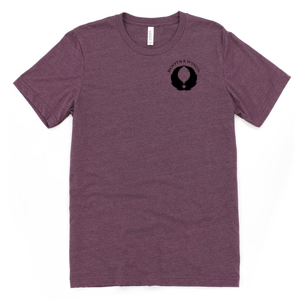 ROOTS & WINGS UNISEX HEATHER TEE <br />classic fit - humanKIND