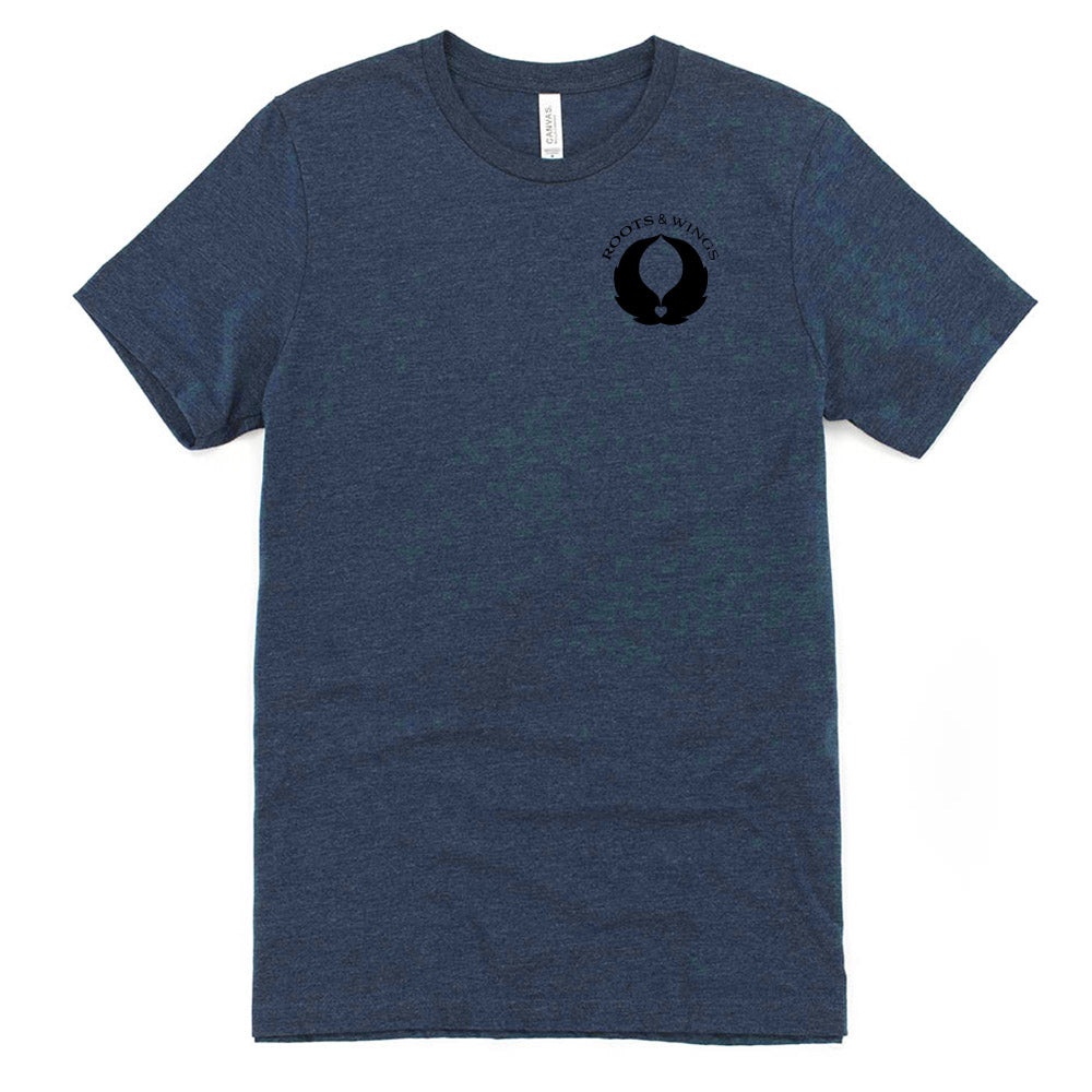 ROOTS & WINGS UNISEX HEATHER TEE <br />classic fit - humanKIND