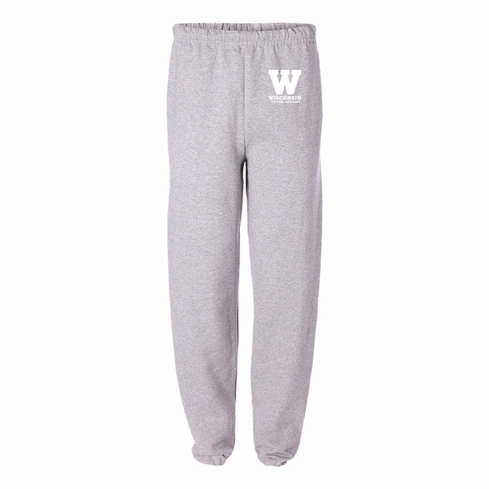 W SWEATPANTS ~ WISCONSIN VIRTUAL ACADEMY ~ youth & adult ~ classic unisex fit-ash