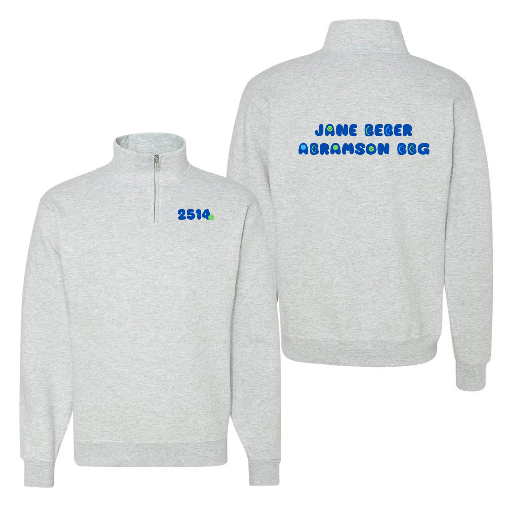 2514 JBA BBG SMILEY ~ quarter zip sweatshirt ~ classic fit