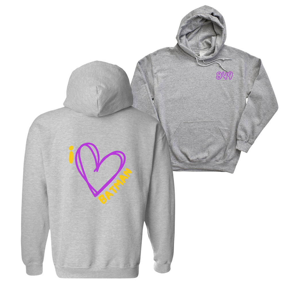 I HEART BATMAN ~ hooded sweatshirt ~ classic fit