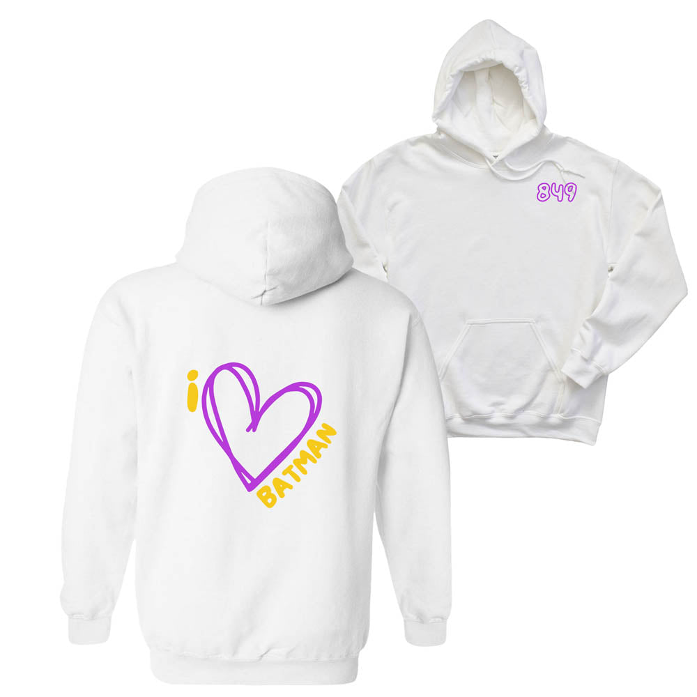 I HEART BATMAN ~ hooded sweatshirt ~ classic fit