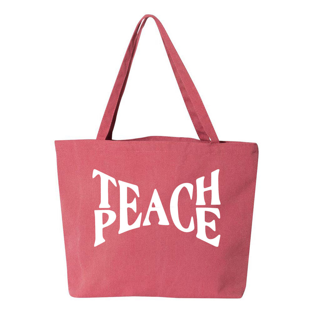 TEACH PEACE - TEACHER APPRECIATION<br />premium canvas tote