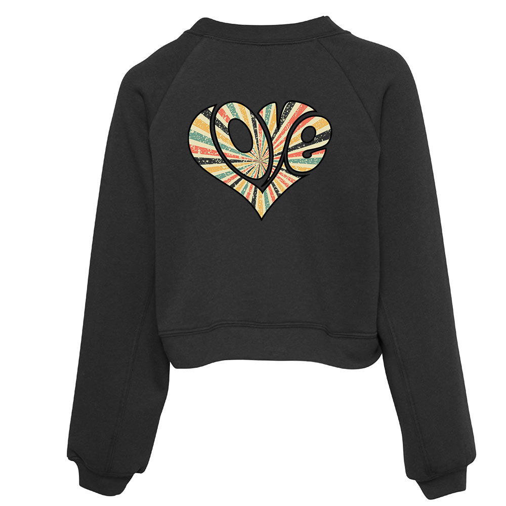 LOVE HEART <br />women's raglan crop fleece - humanKIND