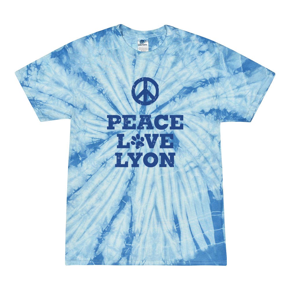 PEACE LOVE TIE DYE TEE ~ LYON ELEMENTARY SCHOOL ~ youth & adult ~ classic unisex fit