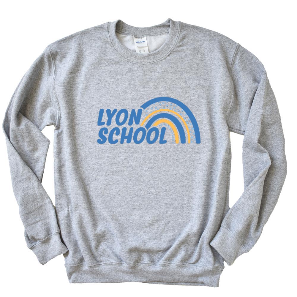 RAINBOW SWEATSHIRT ~ LYON ELEMENTARY ~ youth and adult ~ classic fit
