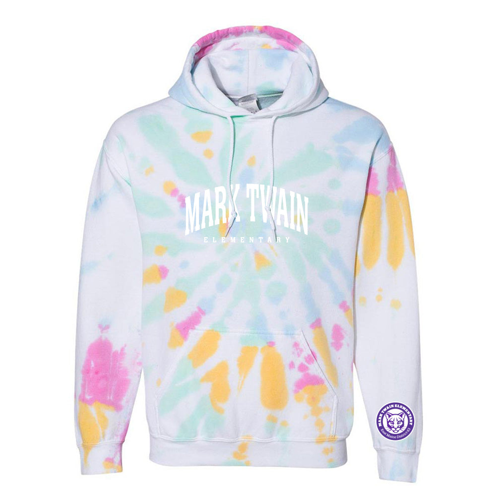 MARK TWAIN ELEMENTARY SCHOOL UNISEX TIE DYE HOODIE ~ Dyenomite ~ classic fit