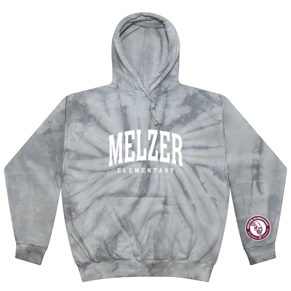 EXTENDED ARC UNISEX TIE DYE HOODIE ~ MELZER ELEMENTARY ~ Dyenomite <br>classic fit