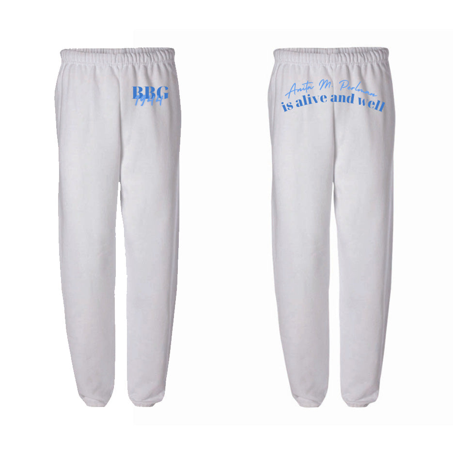 ANITA M. PERLMAN IS ALIVE AND WELL FLEECE SWEATPANTS ~ youth & adult ~ classic unisex fit