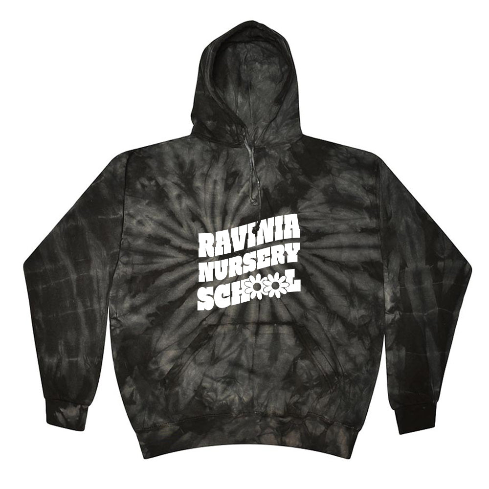 DAISY FLAG TIE DYE HOODIE ~ RAVINIA NURSERY SCHOOL ~ adult ~ classic unisex fit