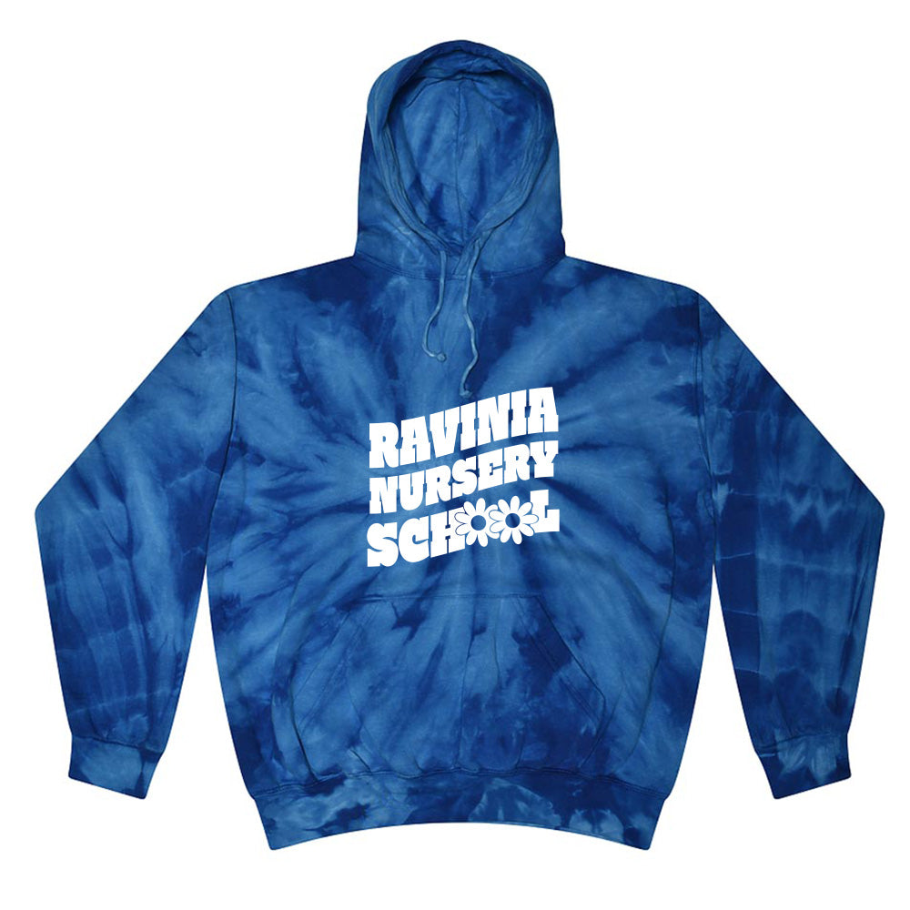 DAISY FLAG TIE DYE HOODIE ~ RAVINIA NURSERY SCHOOL ~ adult ~ classic unisex fit