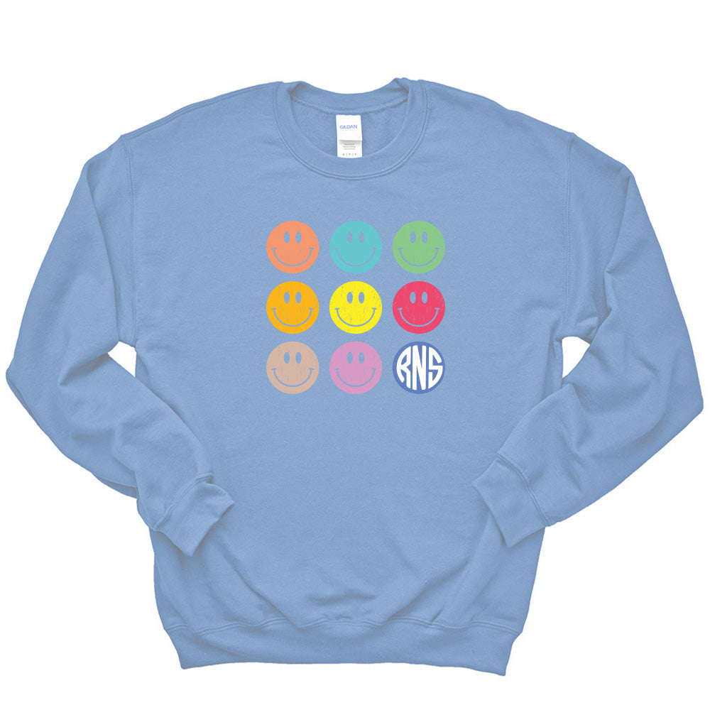 SMILEY ARRAY SWEATSHIRT ~ RAVINIA NURSERY SCHOOL ~ adult ~ classic unisex fit