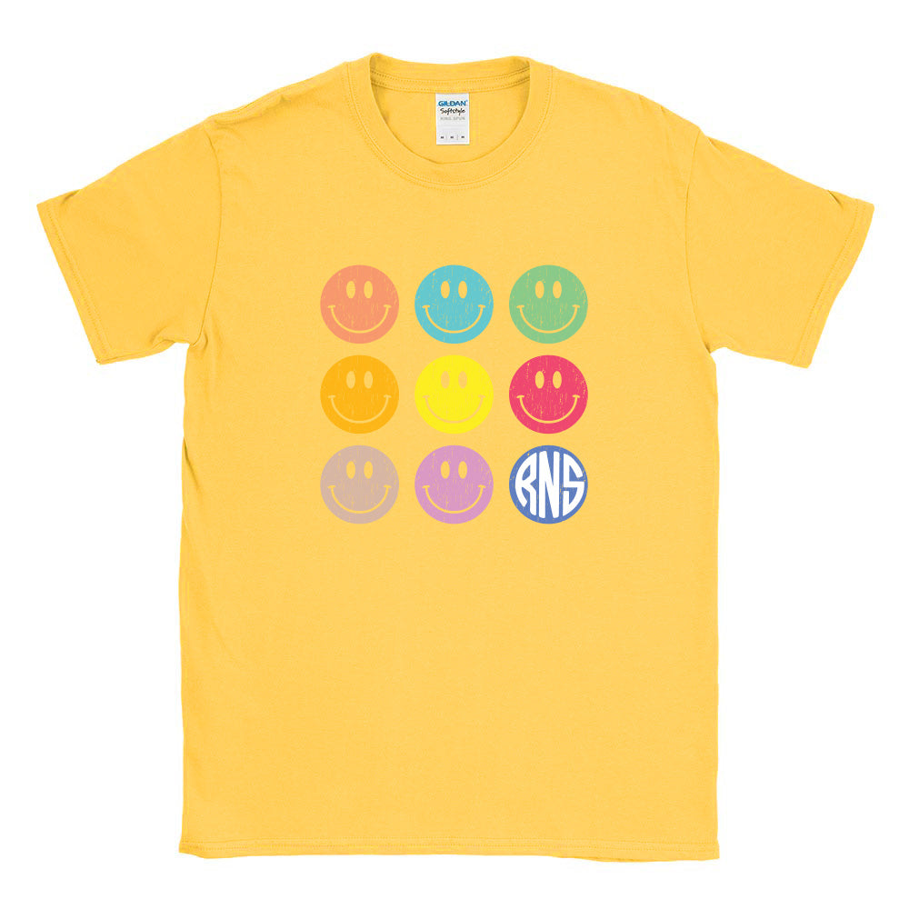 SMILEY ARRAY SOFTSTYLE TEE ~ RAVINIA NURSERY SCHOOL ~ adult ~ classic unisex fit