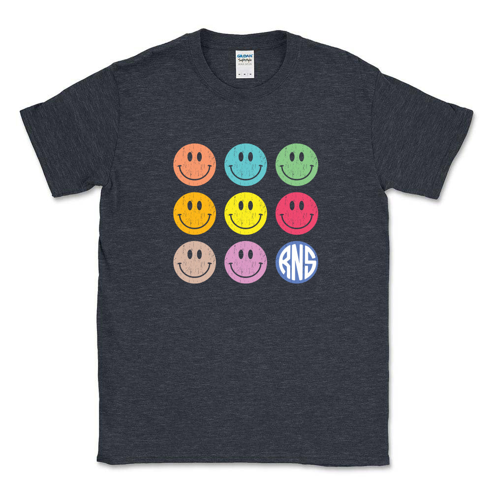 SMILEY ARRAY SOFTSTYLE TEE ~ RAVINIA NURSERY SCHOOL ~ adult ~ classic unisex fit