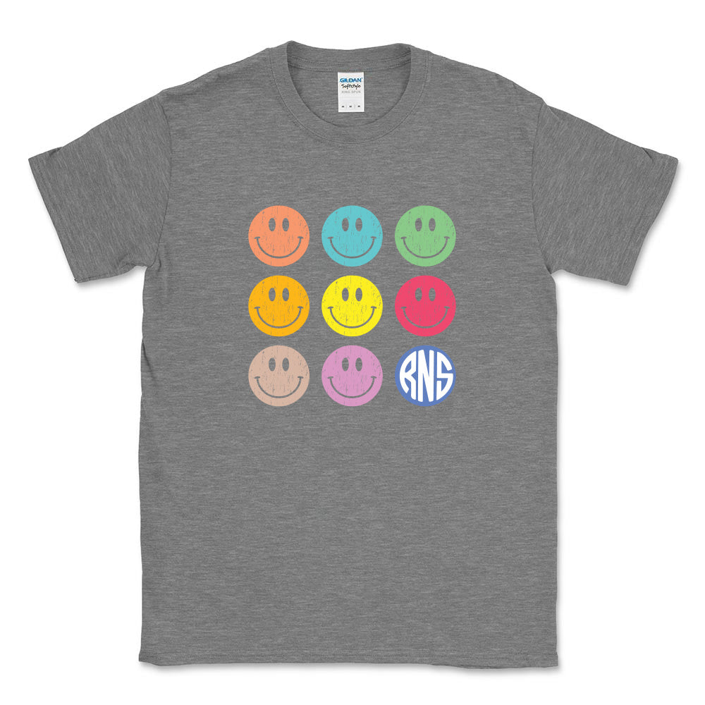 SMILEY ARRAY SOFTSTYLE TEE ~ RAVINIA NURSERY SCHOOL ~ adult ~ classic unisex fit