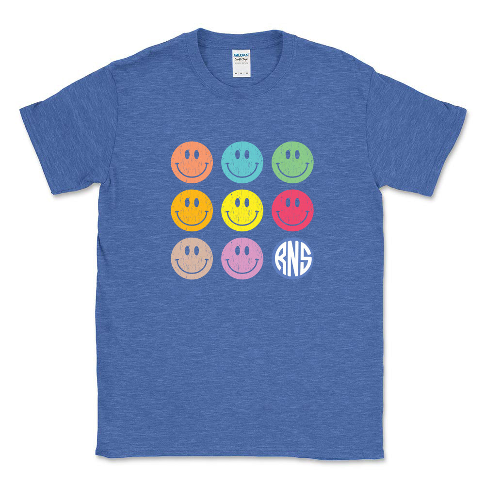 SMILEY ARRAY SOFTSTYLE TEE ~ RAVINIA NURSERY SCHOOL ~ adult ~ classic unisex fit