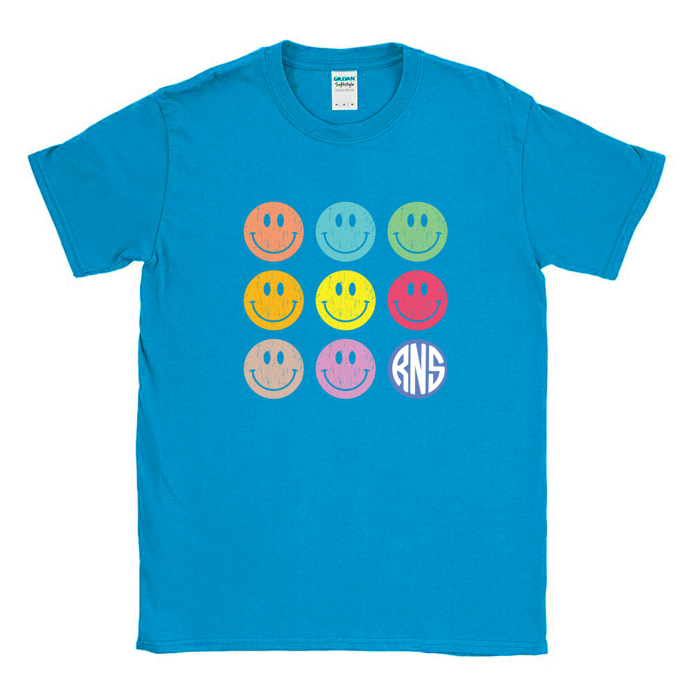 SMILEY ARRAY SOFTSTYLE TEE ~ RAVINIA NURSERY SCHOOL ~ adult ~ classic unisex fit