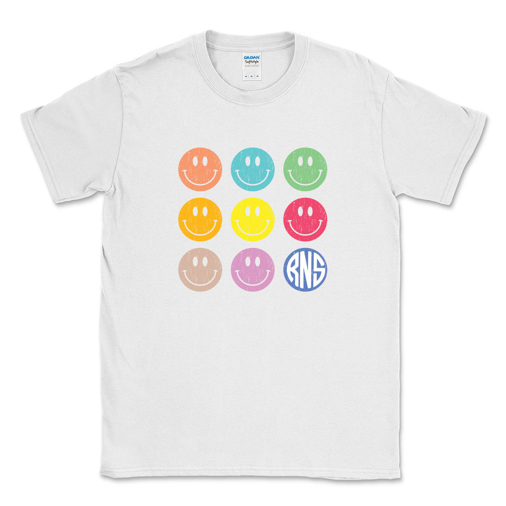 SMILEY ARRAY SOFTSTYLE TEE ~ RAVINIA NURSERY SCHOOL ~ adult ~ classic unisex fit