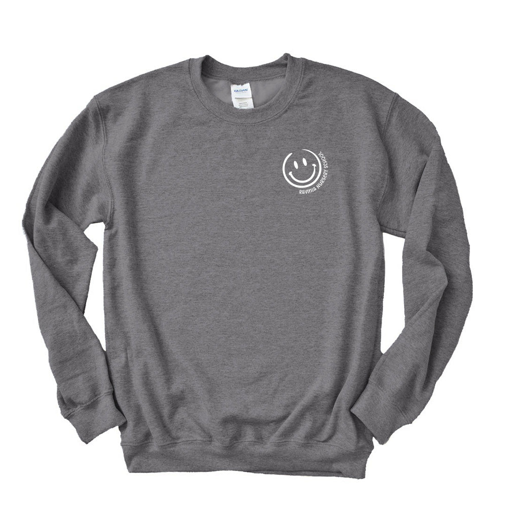 SMILEY CREWNECK SWEATSHIRT ~ RAVINIA NURSERY SCHOOL ~ adult ~ classic unisex fit