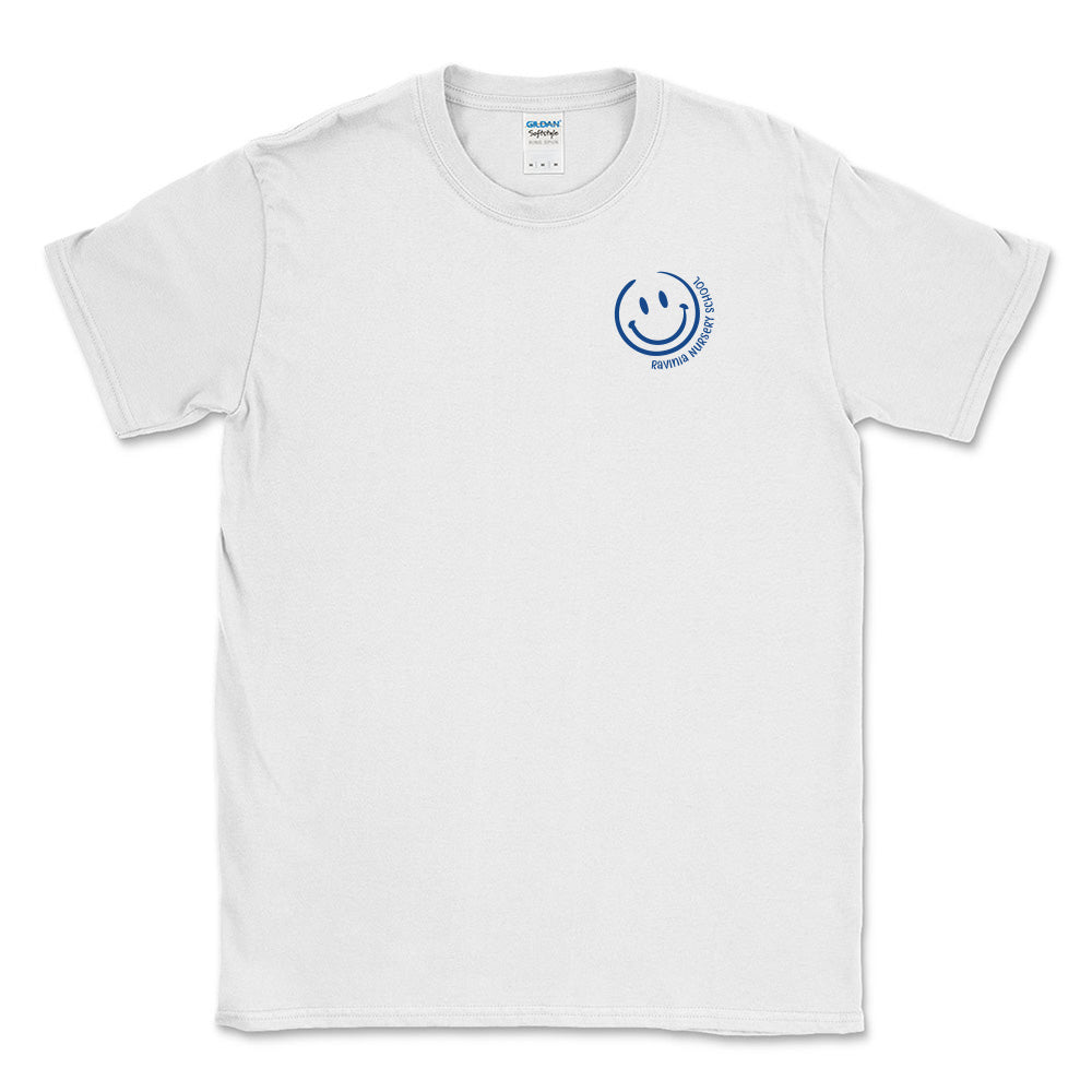 SMILEY SOFTSTYLE TEE ~ RAVINIA NURSERY SCHOOL ~ adult ~ classic unisex fit