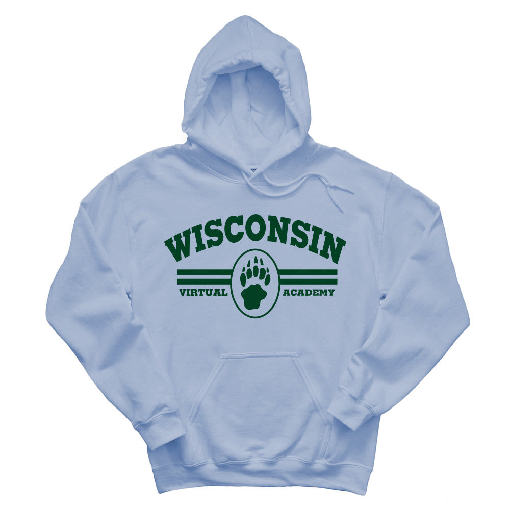 BADGER PAW HOODIE ~ WISCONSIN VIRTUAL ACADEMY ~ youth & adult ~ classic unisex fit