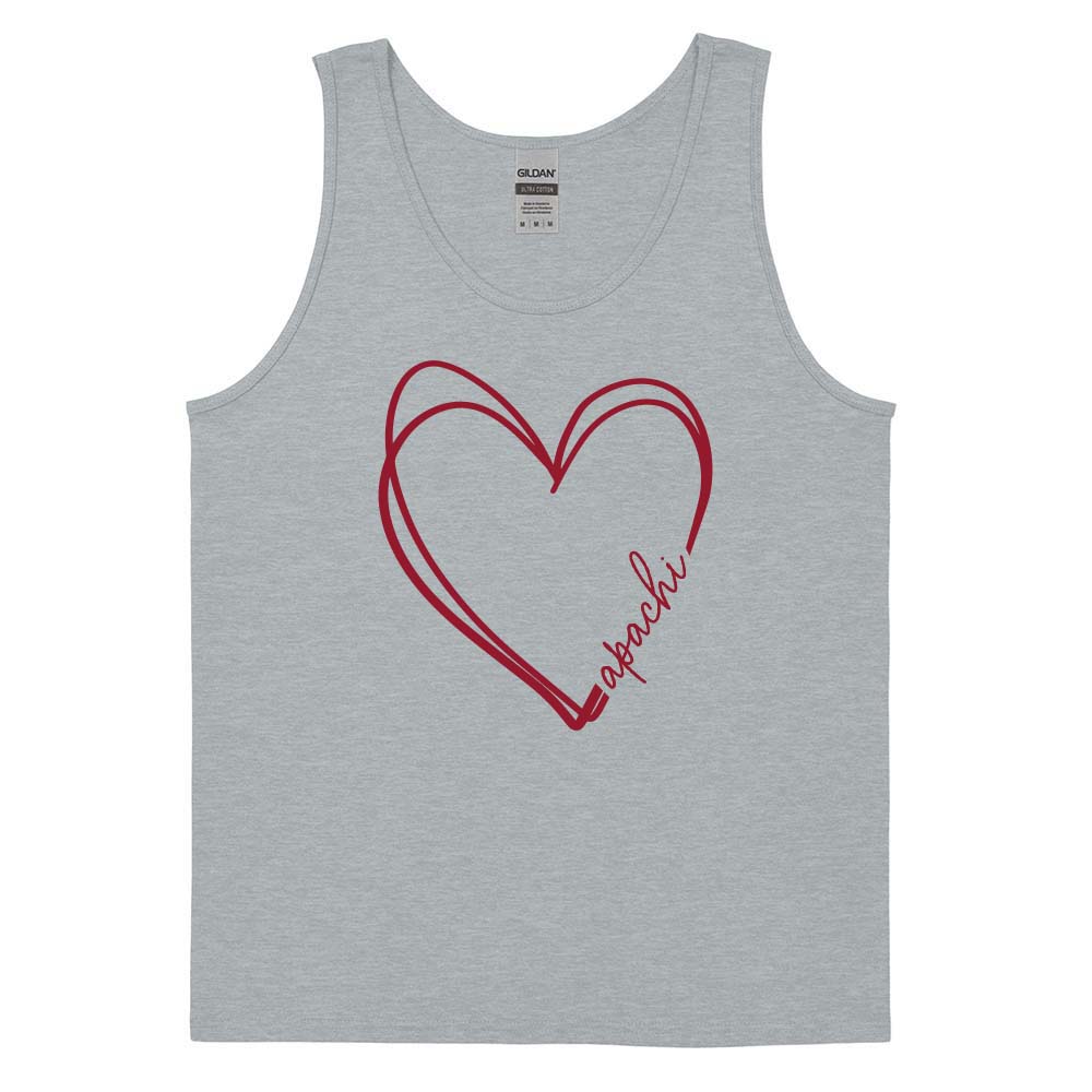 SCRIBBLE HEART APACHI TANK ~ APACHI DAY CAMP ~ adult ~ classic unisex fit