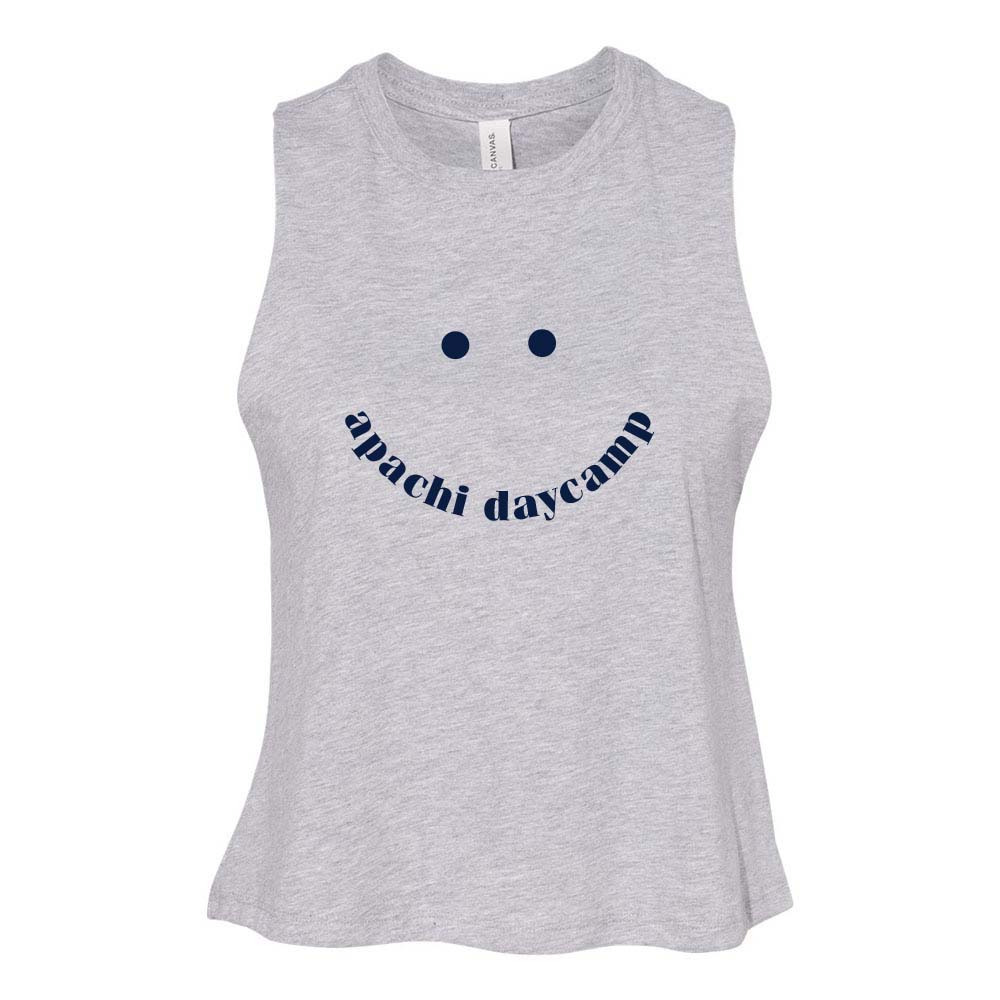 SMILE RACERBACK CROP TANK ~ APACHI DAY CAMP ~ juniors ~ classic fit