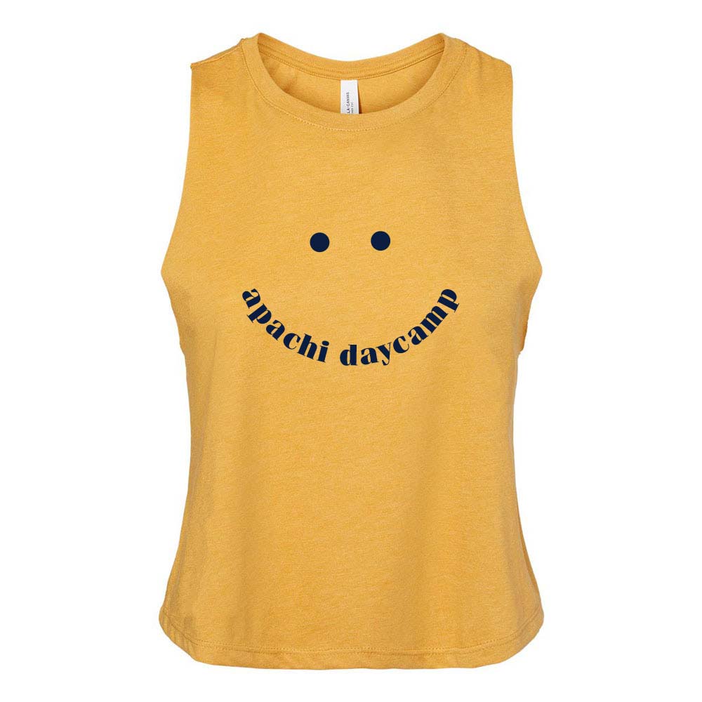 SMILE RACERBACK CROP TANK ~ APACHI DAY CAMP ~ juniors ~ classic fit