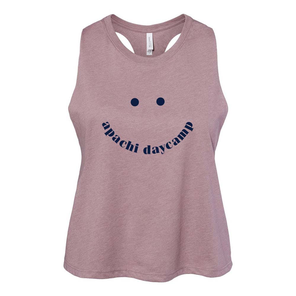 SMILE RACERBACK CROP TANK ~ APACHI DAY CAMP ~ juniors ~ classic fit
