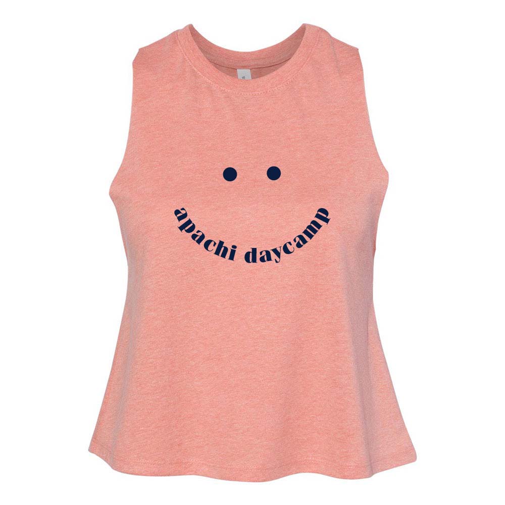 SMILE RACERBACK CROP TANK ~ APACHI DAY CAMP ~ juniors ~ classic fit