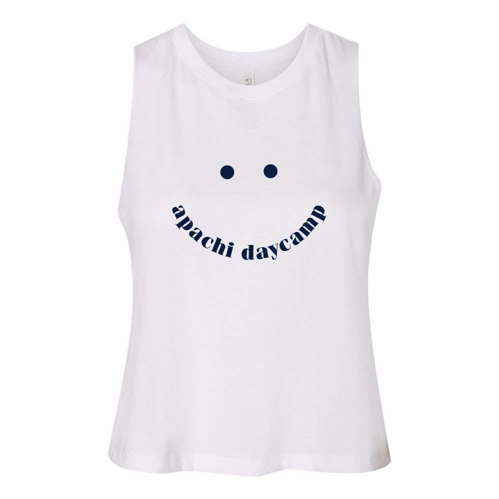 SMILE RACERBACK CROP TANK ~ APACHI DAY CAMP ~ juniors ~ classic fit