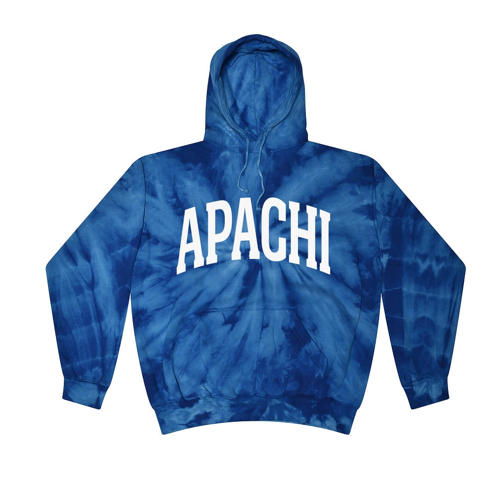 EXTENDED ARC TIE DYE HOODIE ~ APACHI DAY CAMP ~ adult ~ classic unisex fit