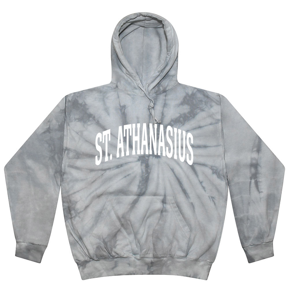 ST. ATHANASIUS ARC TIE DYE HOODIE <br>youth and adult <br>classic unisex fit