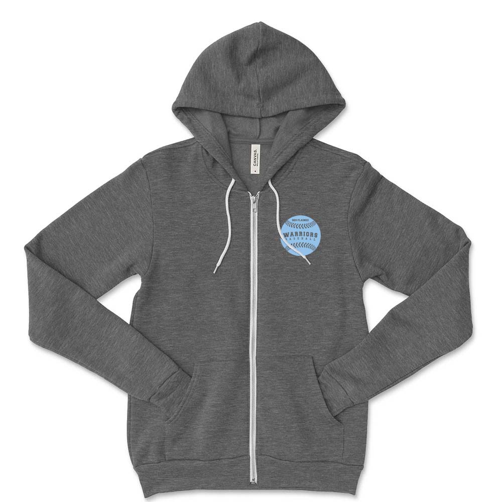 DES PLAINES WARRIORS BASEBALL ZIP HOODIE ~ DES PLAINES WARRIORS ~ youth & adult