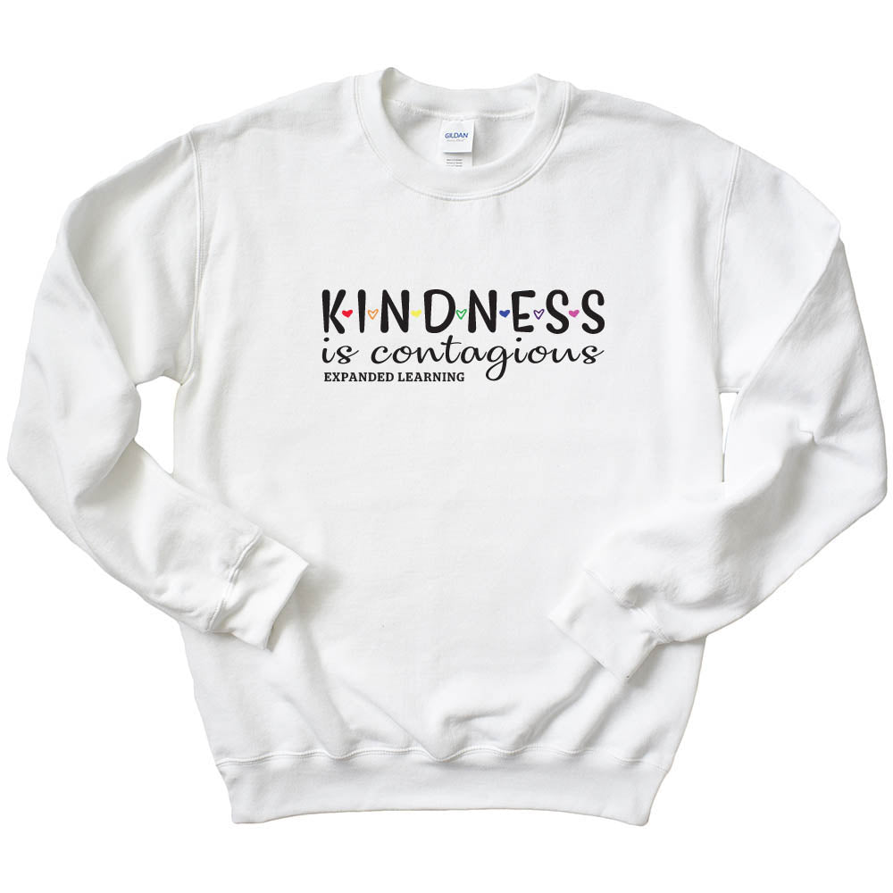 KINDNESS IS CONTAGIOUS EXPANDED LEARNING CREWNECK SWEATSHIRT ~ Gildan ~ classic fit