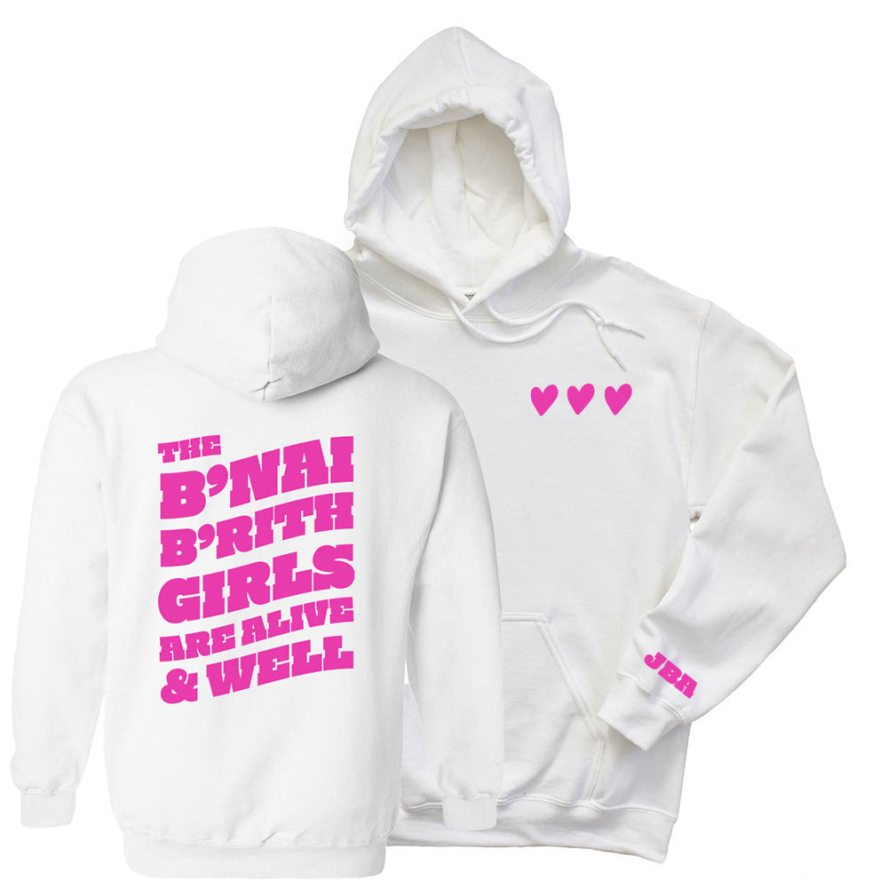 JBA B'NAI BRITH GIRLS ALIVE & WELL ~ hooded sweatshirt ~ classic fit