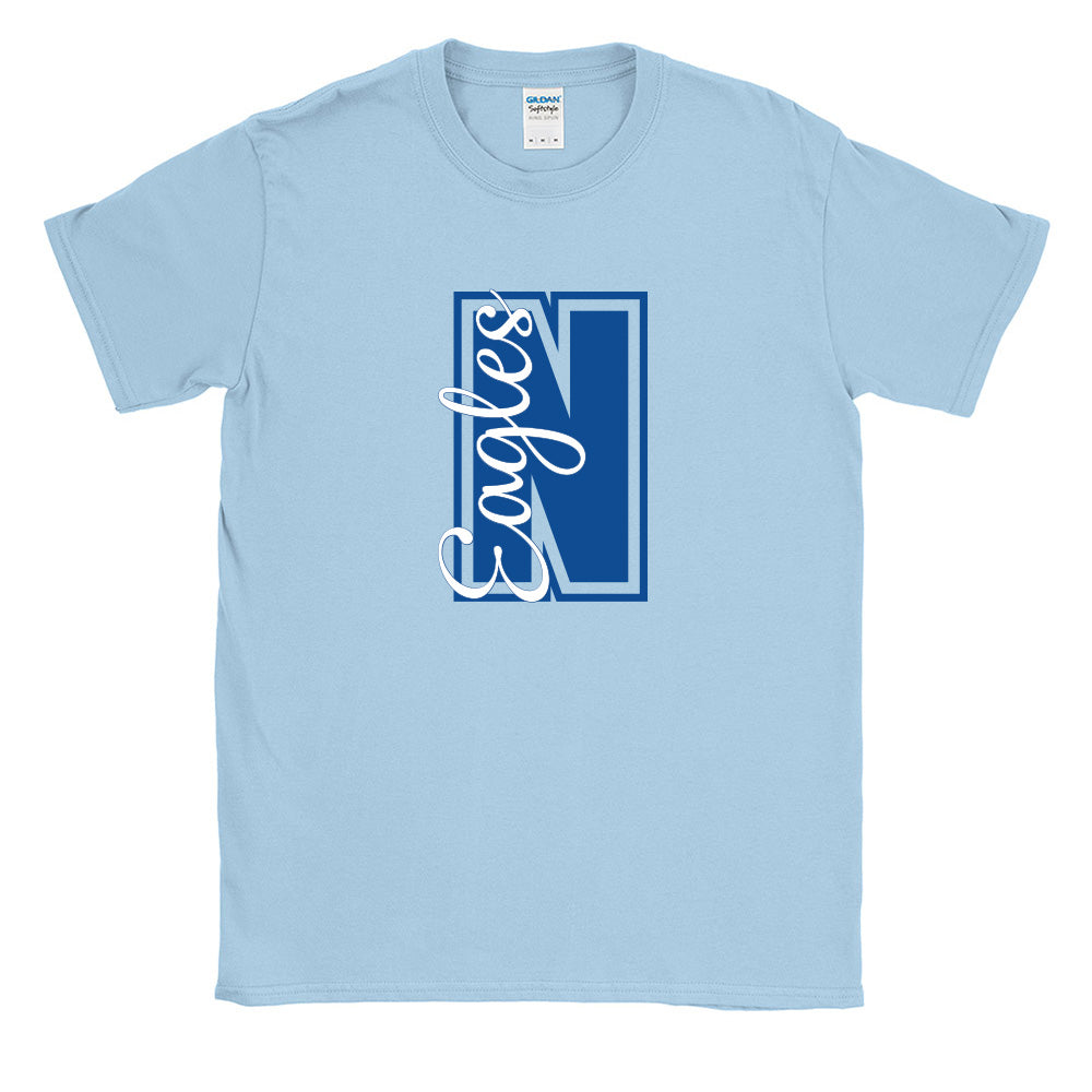 COLLEGIATE SCRIPT EAGLES NELSON ELEMENTARY SCHOOL UNISEX COTTON SOFTSTYLE TEE ~ classic fit