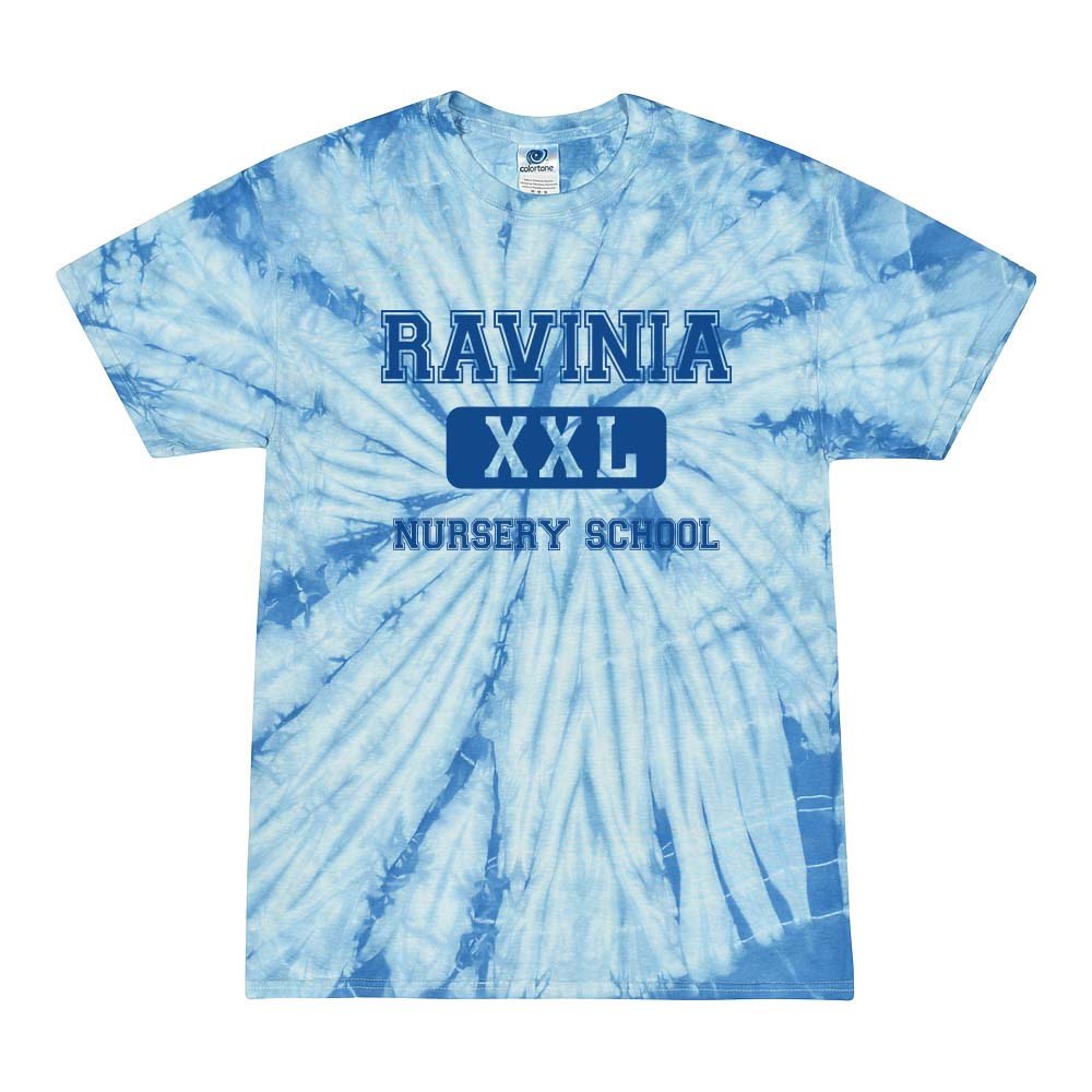 RAVINIA NURSERY SCHOOL XXL ~ TIE DYE ADULT COTTON TEE ~ classic fit